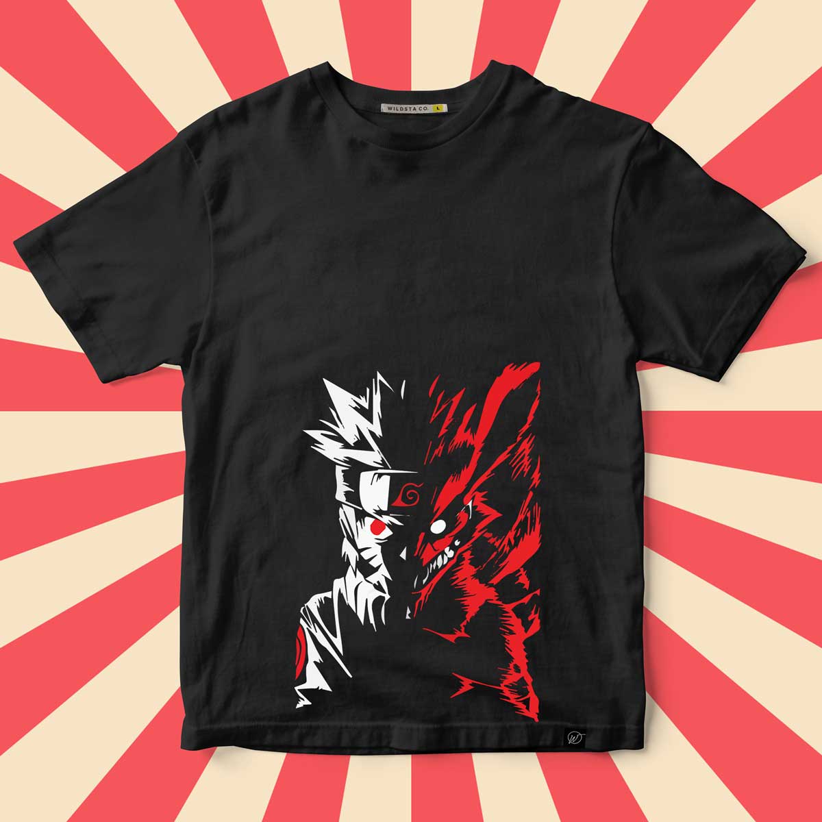 Naruto Kurama & Kakashi Gesture Combo T-Shirts Wildsta India